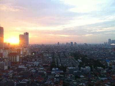 高層階からの夕焼け