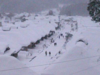 雪景色の大内宿