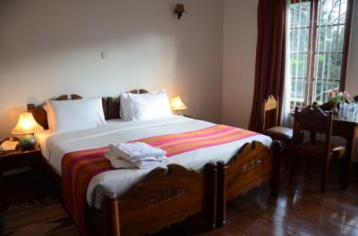 庭に面した客室の一つ。設備は古いですがそれが持ち味。