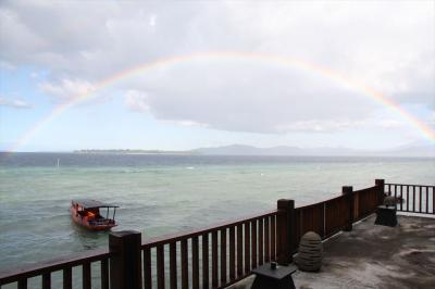 ダイニングテラスからの虹