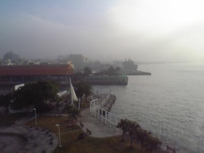 旗津半島へのフェリーなど高雄港を行きかう船が眺められるホテル