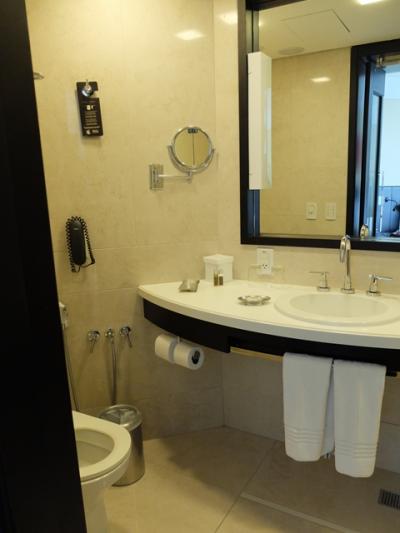 浴槽はありませんでしたが、清潔で機能的な設備の浴室。