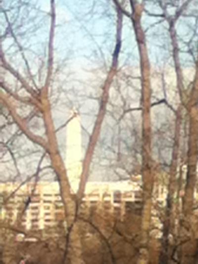 遠くにモニュメントが見えます