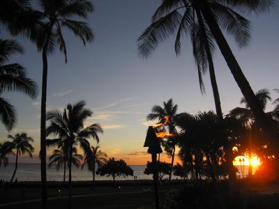 パティオからの夕日