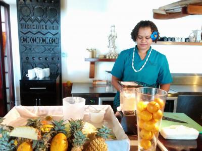 朝食ビュッフェで提供されるスムージー　おいしいです！