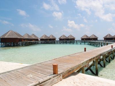 半円形に並んだコテージ