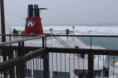 暴風雪警報の網走で流氷を見てきました