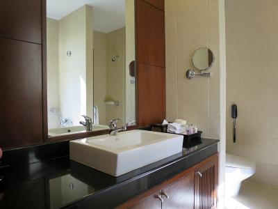 バスルームにも窓があって明るさは充分