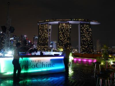 眺めもよいルーフトップバー