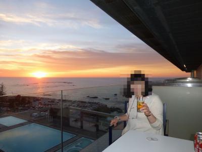 大西洋に沈む夕陽に乾杯