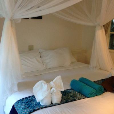 天蓋（蚊帳？）付ベット