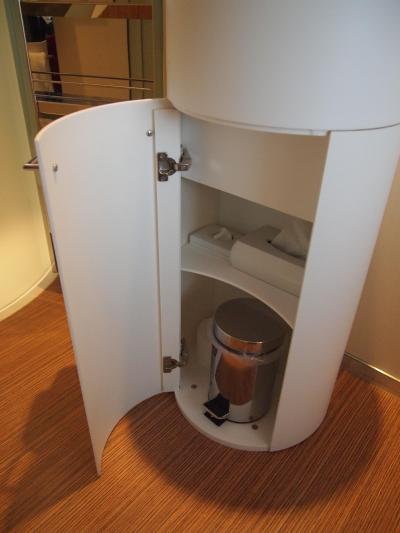 洗面台の下にゴミ箱などあり。