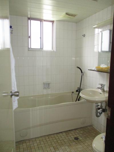 風呂も広いぞお。カーテンないのはご愛嬌