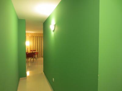 客室内の長い廊下