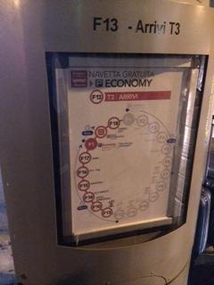 ローマ空港からバスの案内図