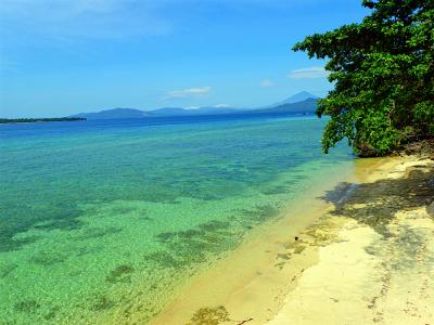 テラスから見たビーチ