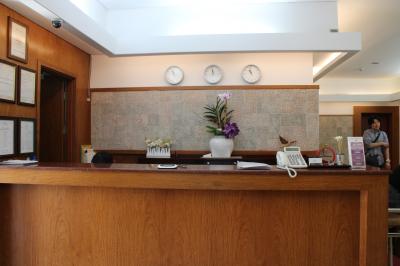 フロント　観光の日本語パンフレットなどもあります