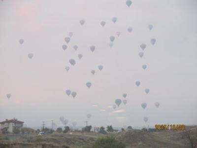 沢山の気球が上がっています。