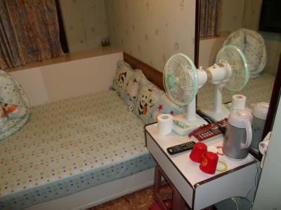 部屋は狭いです。当時wifiは無くて、有線のLANのみ