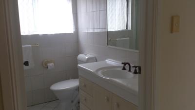 洗面所にはトイレ、洗濯機、乾燥機、シャワー、ドライヤー