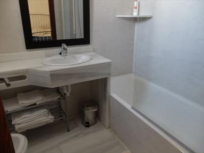 主寝室にアタッチされた浴室。タオルがちょっと古過ぎ…。