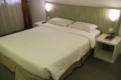 ダブルの部屋は一人旅には余裕たっぷりで快適だった