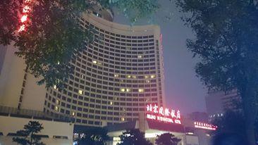 空港からのバスはくこの前の道を渡ったところに着きます