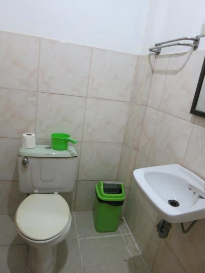 シャワー真横のトイレ