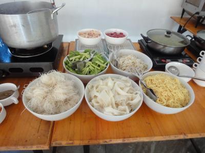 朝食。好きなものを選んで作ってもらえます。