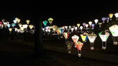 無数のランタンを見ながら夜の散歩が気持ちいい
