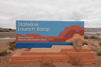 リゾート内にあるユタとアリゾナの州境