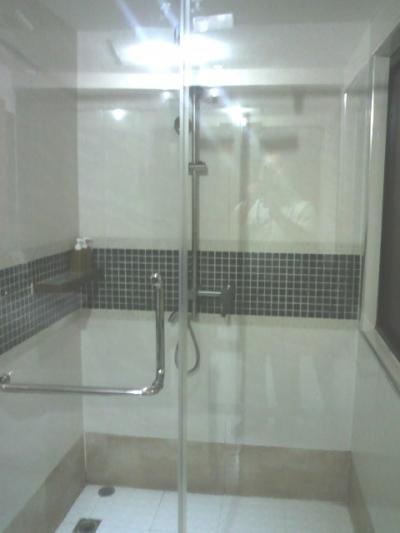 ザ　プリヴィホテル客室のシャワー区画の様子です。綺麗です。