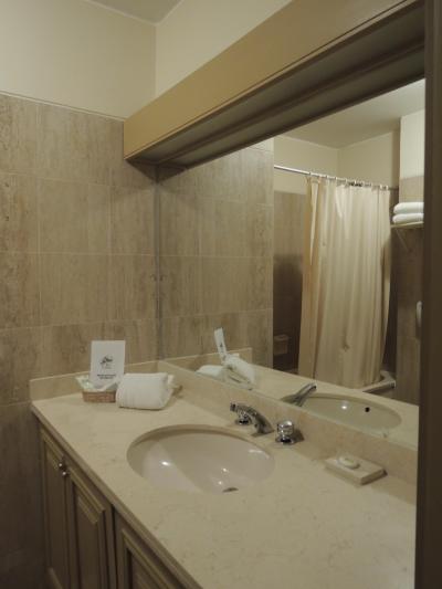 洗面台とトイレは向かい合わせ。