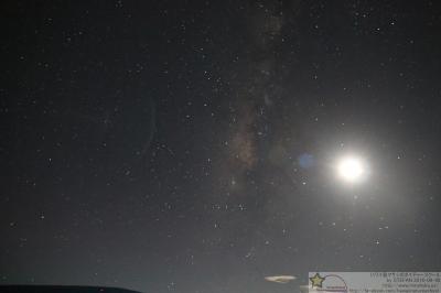 キラウエア火山と星空