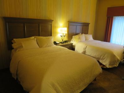 キングサイズベッド2台。広さも申し分なし。