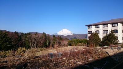 お風呂から富士山が見えます