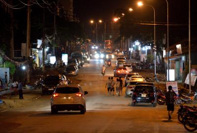 ホテル前の道路