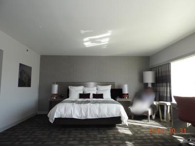 大きいベッドに1人がけのソファ