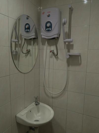 シャワールームは狭い