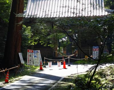 山門の看板で台無し