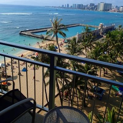 ラナイからワイキキの街並みが眺められました