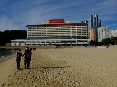 海雲台ビーチから見たホテル外観。ちょっと古い感じになりました