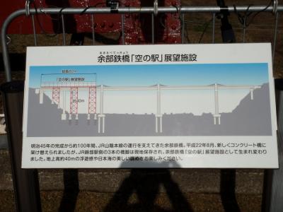 天気がよいと日本海の眺めが絶景で、余部クリスタルタワーができたのでエレベータで上がれます