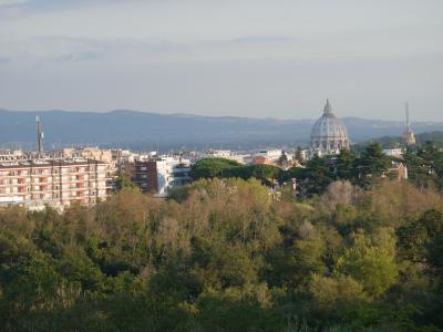 遠くにヴァチカンのクーポラ