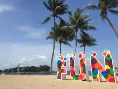 目の前はシロソビーチ