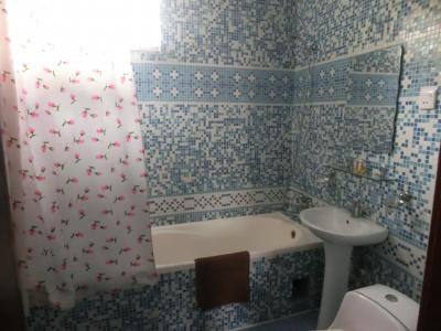 青色のタイル装飾で覆われている、