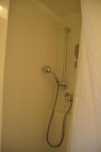 シャワールームは超狭いです。アメニティーはシャンプーのみ。
