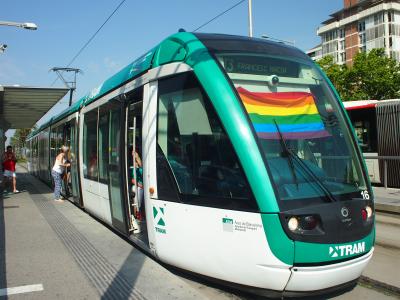 乗車するトラム