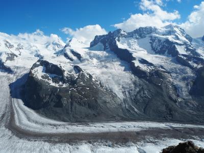 360度アルプスの山々と氷河に囲まれた絶景展望台