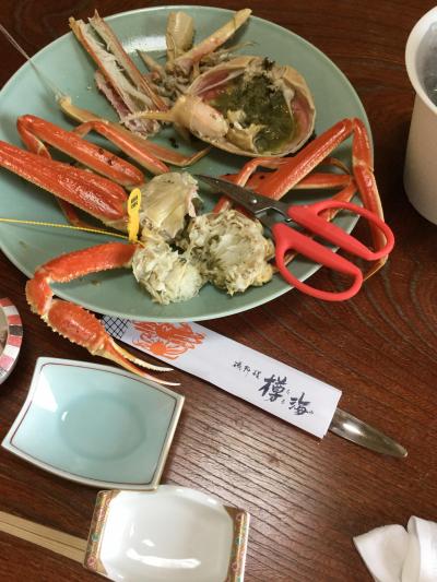 越前ガニを食べるのはお勧め。宿泊しても、周囲には海と温泉しかない。